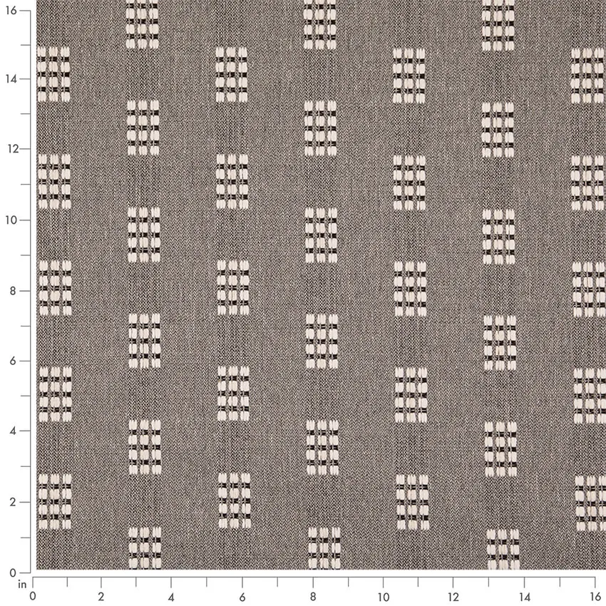 Fog Grey & Silver Abstract & Geometric Woven Patterns Upholstery Fabric by the Yard — Scale in inches