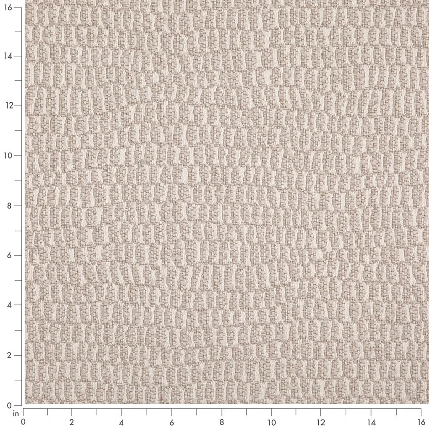 Pebble Beige & Taupe Abstract & Geometric Woven Patterns Upholstery Fabric by the Yard — Scale in inches