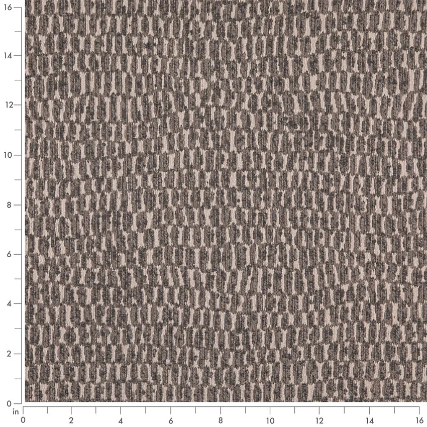 Cement Grey & Silver Abstract & Geometric Woven Patterns Upholstery Fabric by the Yard — Scale in inches