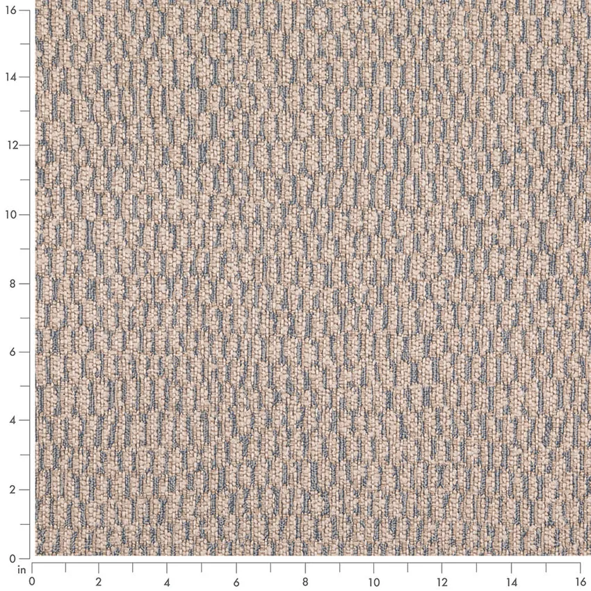 Sky Blue Abstract & Geometric Woven Patterns Upholstery Fabric by the Yard — Scale in inches