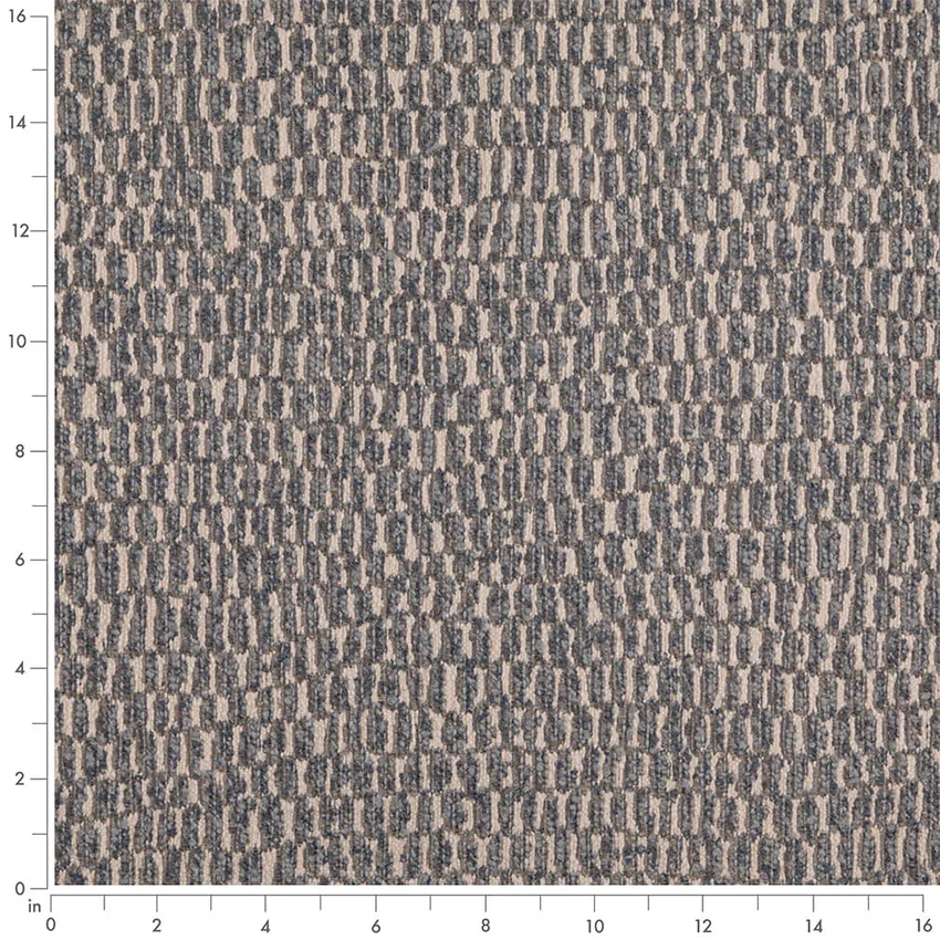 Coastal Blue Abstract & Geometric Woven Patterns Upholstery Fabric by the Yard — Scale in inches