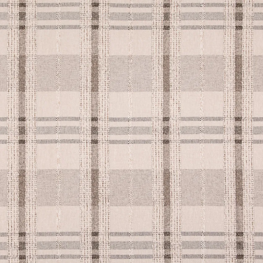 Beige & Taupe Plaid Woven Patterns Upholstery Fabric by the Yard