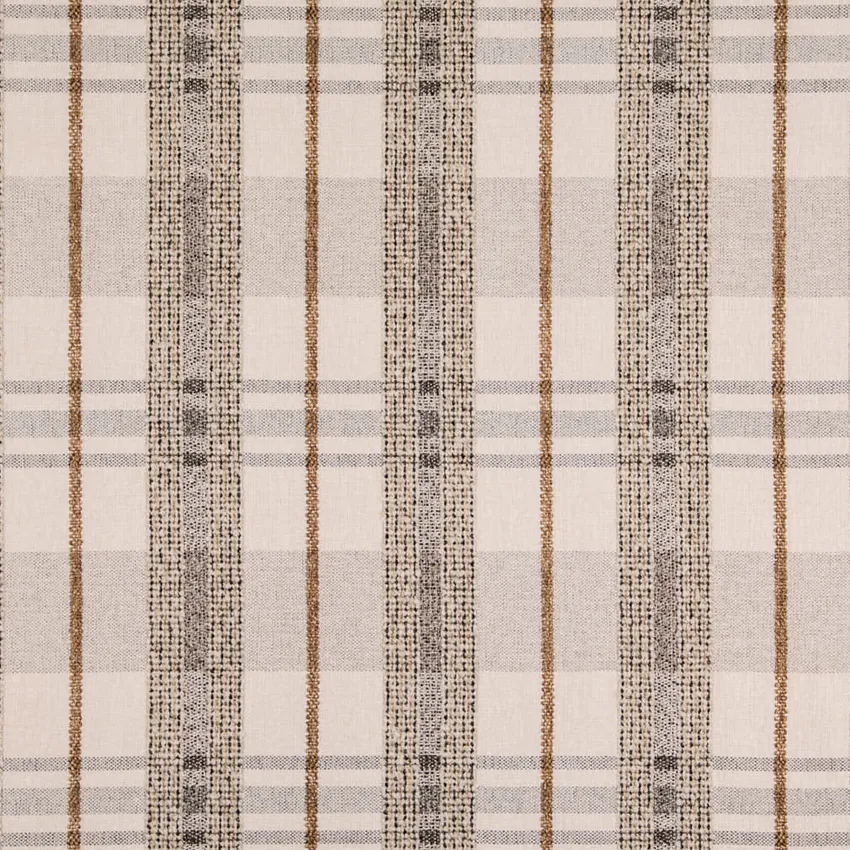 Antique Beige & Taupe Plaid Woven Patterns Upholstery Fabric by the Yard