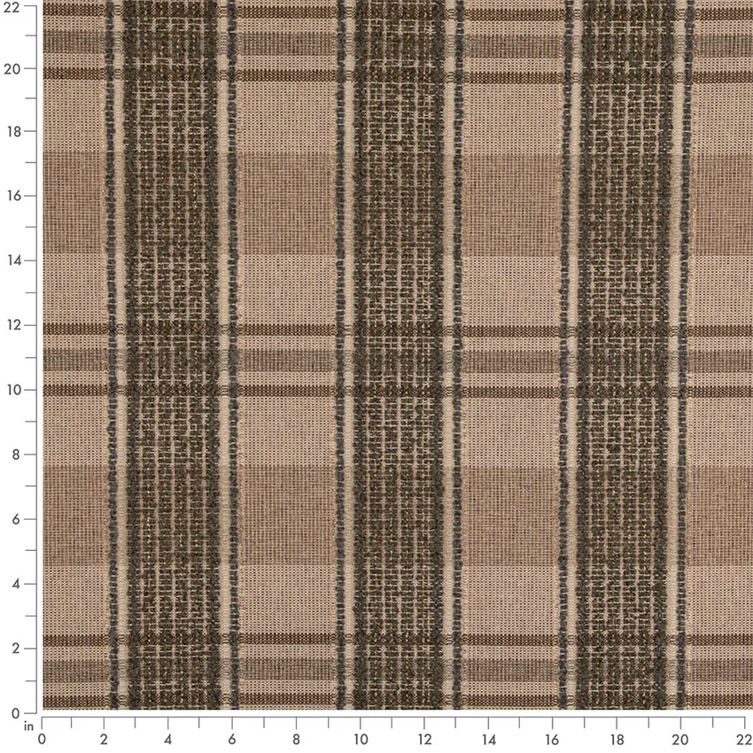 Thyme Green Plaid Woven Patterns Upholstery Fabric by the Yard — Scale in inches