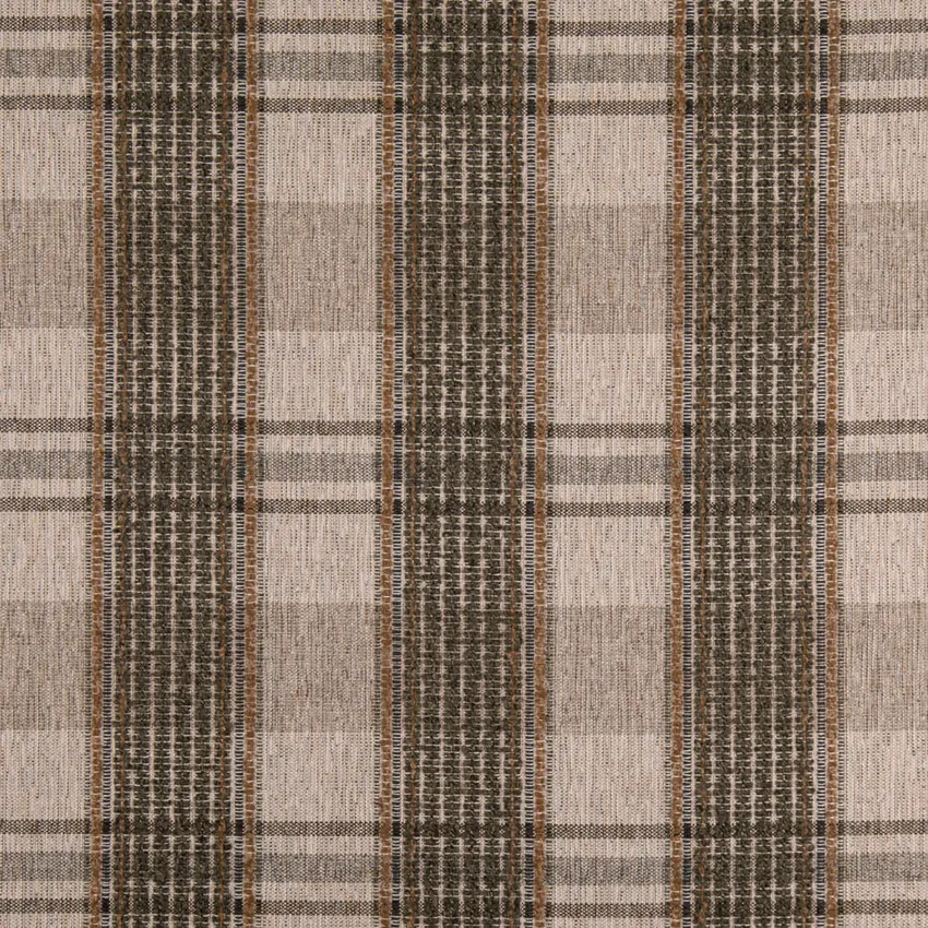 Herbal Green Plaid Woven Patterns Upholstery Fabric by the Yard