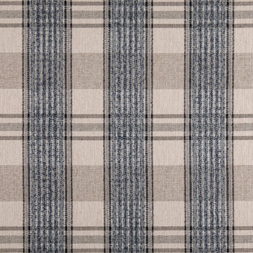 Tide Blue Plaid Woven Patterns Upholstery Fabric by the Yard