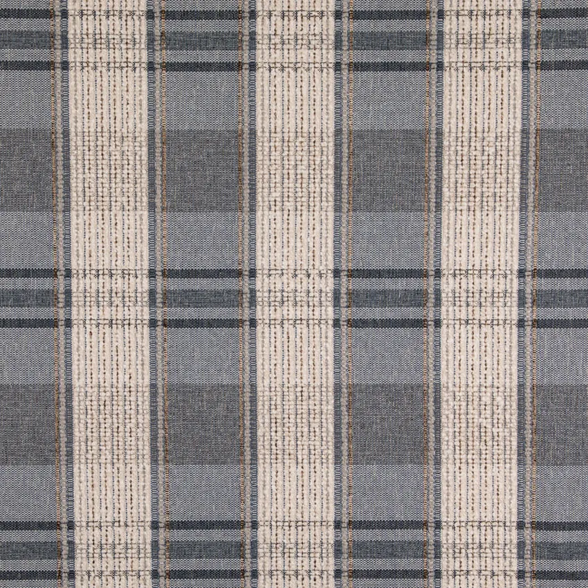 Horizon Blue Plaid Woven Patterns Upholstery Fabric by the Yard