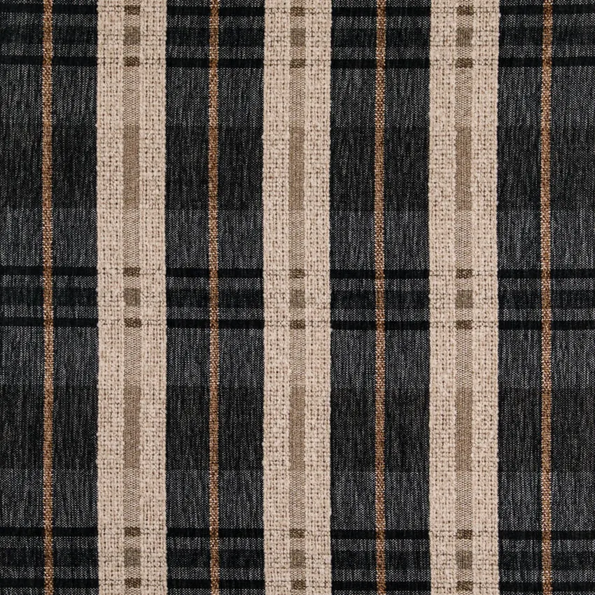 Ink Blue Plaid Woven Patterns Upholstery Fabric by the Yard