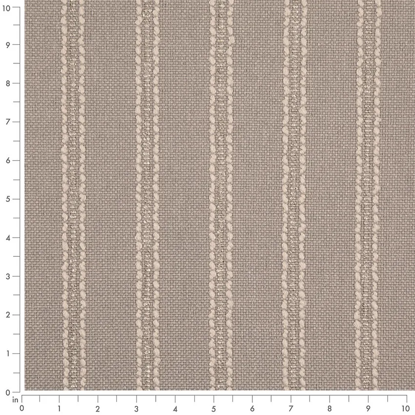 Dove Grey & Silver Stripe Woven Patterns Upholstery Fabric by the Yard — Scale in inches