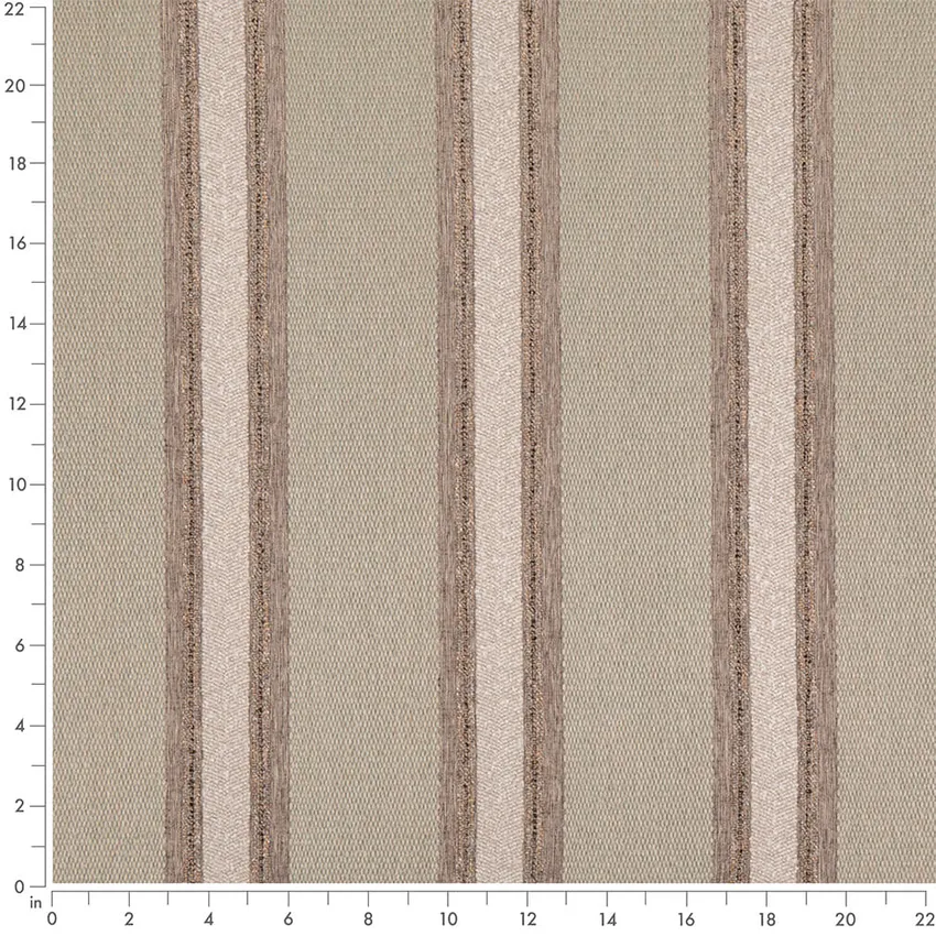 Sage Green Stripe Woven Patterns Upholstery Fabric by the Yard — Scale in inches
