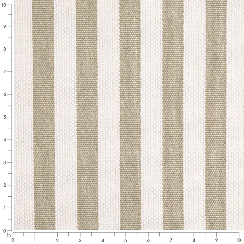 Herbal Green Stripe Woven Patterns Upholstery Fabric by the Yard — Scale in inches