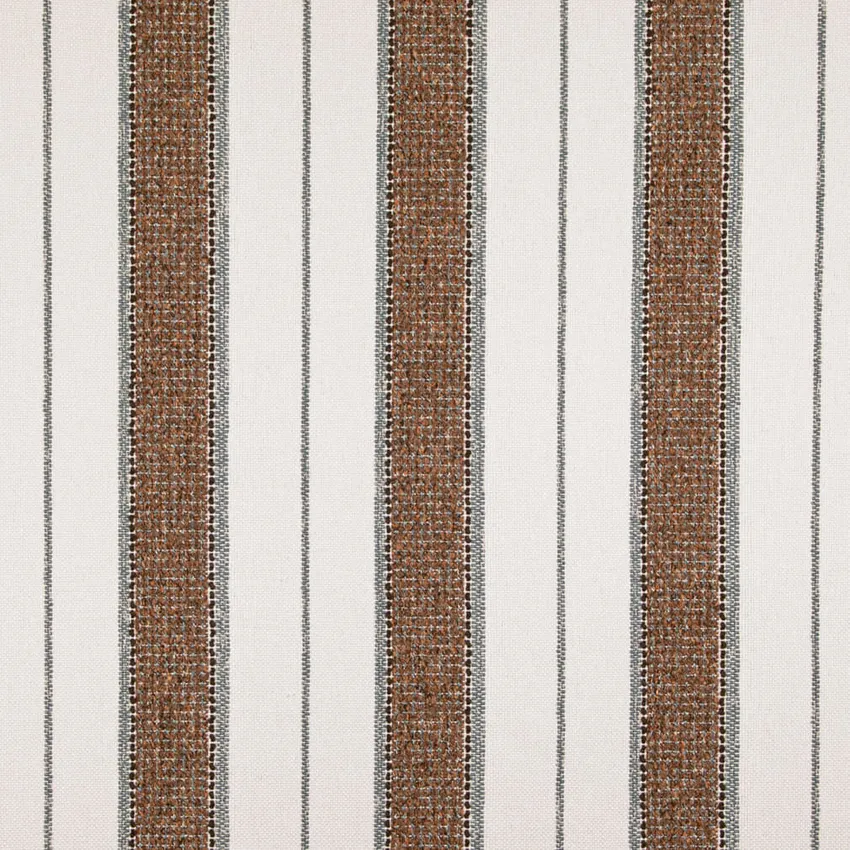Hazelnut Blue and Brown Stripe Woven Patterns Upholstery Fabric by the Yard
