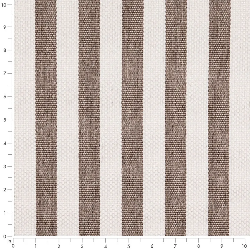 Taupe Brown Stripe Woven Patterns Upholstery Fabric by the Yard — Scale in inches