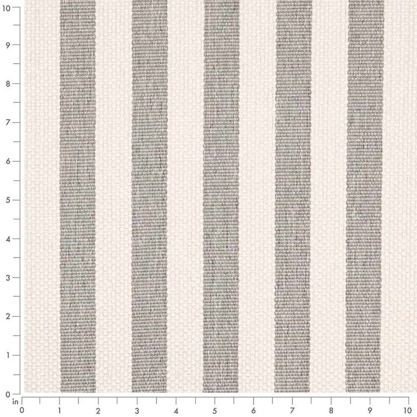 Fog Grey & Silver Stripe Woven Patterns Upholstery Fabric by the Yard — Scale in inches