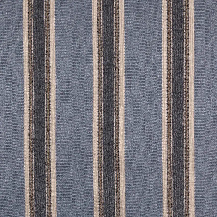 Atlantic Blue Stripe Woven Patterns Upholstery Fabric by the Yard