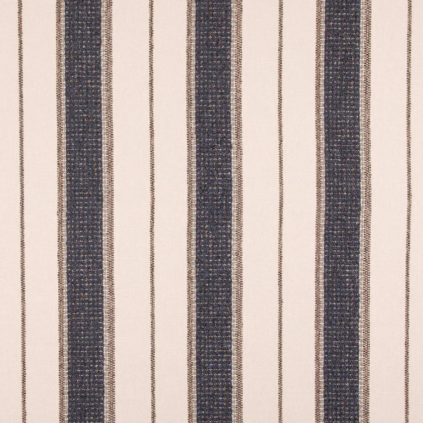Denim Blue Stripe Woven Patterns Upholstery Fabric by the Yard
