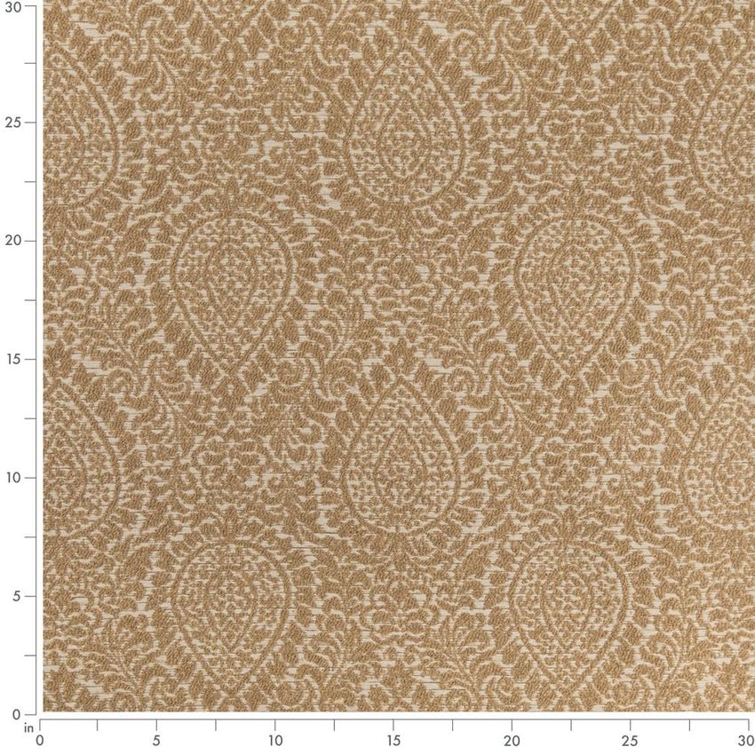 Gold & Yellow Abstract & Geometric Woven Patterns Upholstery Fabric by the Yard — Scale in inches