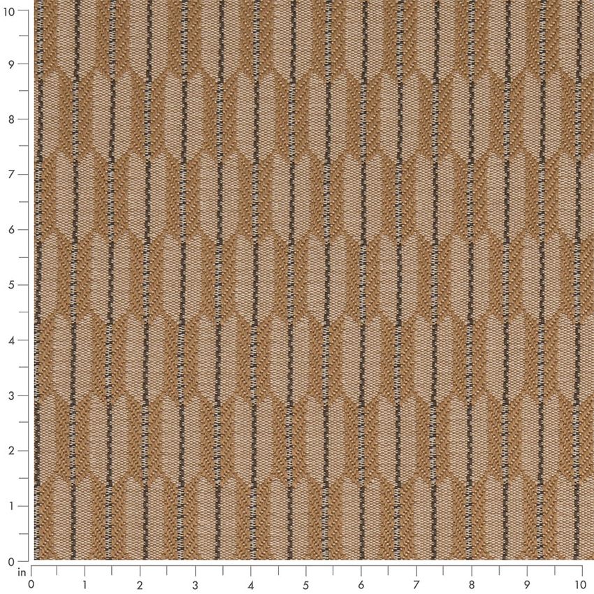 Gold & Yellow Abstract & Geometric Woven Patterns Upholstery Fabric by the Yard — Scale in inches
