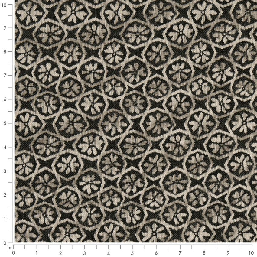 Black Abstract & Geometric Crypton Upholstery Fabric by the Yard — Scale in inches