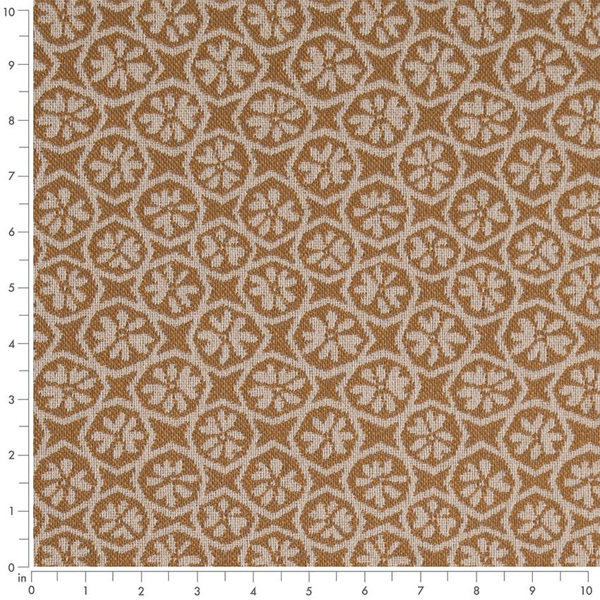 Gold & Yellow Abstract & Geometric Woven Patterns Upholstery Fabric by the Yard — Scale in inches