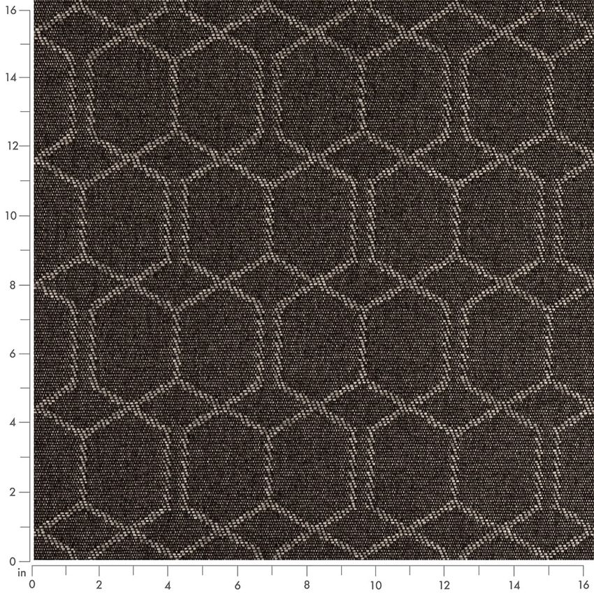 Black and Grey & Silver Abstract & Geometric Woven Patterns Upholstery Fabric by the Yard — Scale in inches