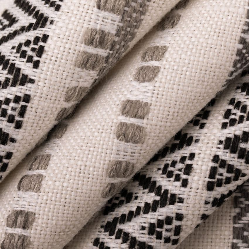 Black Global Woven Patterns Upholstery Fabric by the Yard — Upholstery Fabric