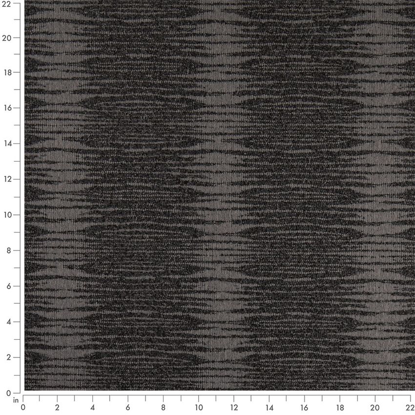 Black and Grey & Silver Abstract & Geometric Woven Patterns Upholstery Fabric by the Yard — Scale in inches