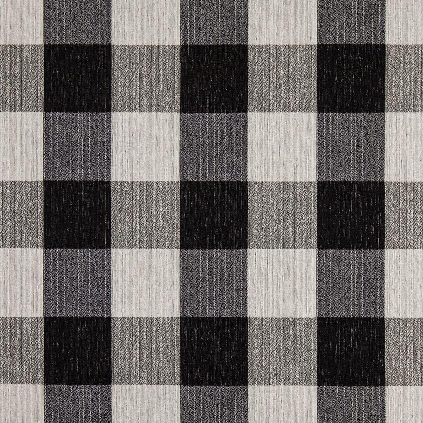Black Plaid Crypton Upholstery Fabric by the Yard