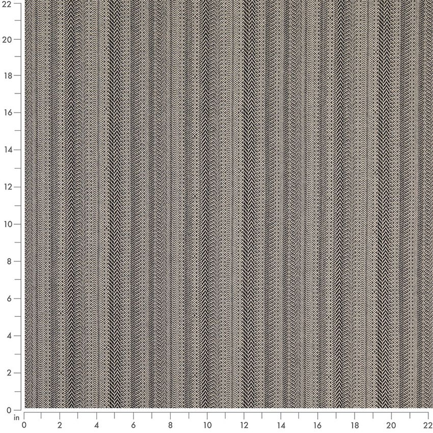 Black Stripe Woven Patterns Upholstery Fabric by the Yard — Scale in inches