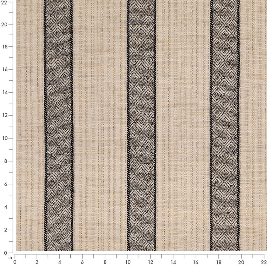 Black Stripe Crypton Upholstery Fabric by the Yard — Scale in inches