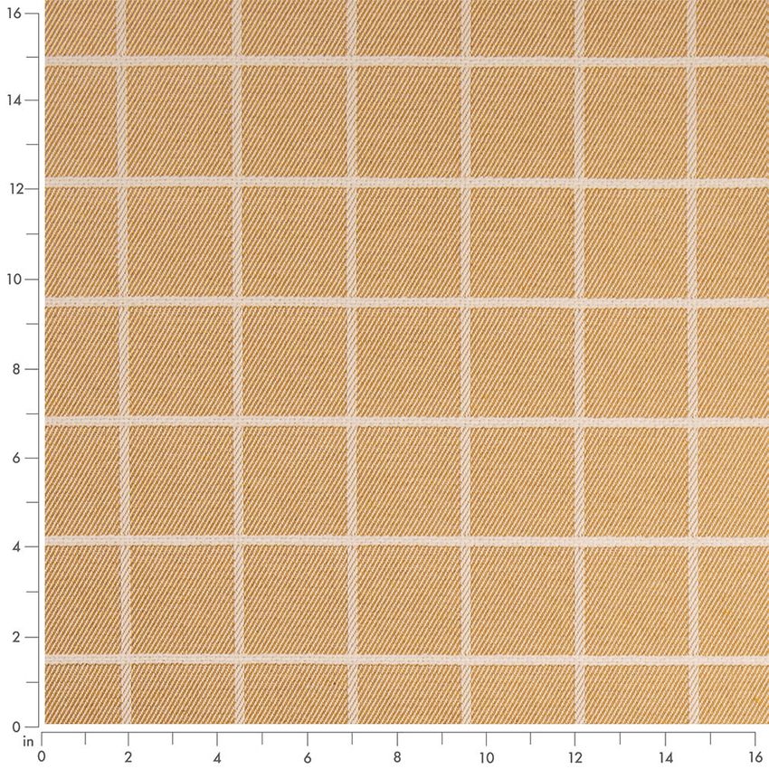 Gold & Yellow Plaid Crypton Upholstery Fabric by the Yard — Scale in inches