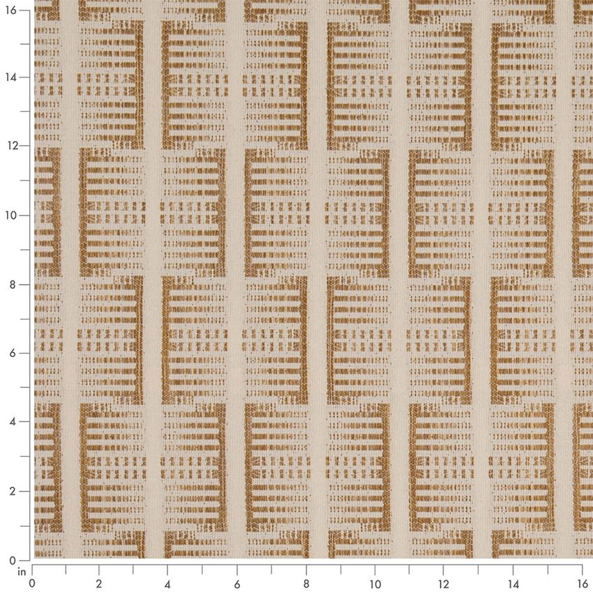 Gold & Yellow Abstract & Geometric Woven Patterns Upholstery Fabric by the Yard — Scale in inches