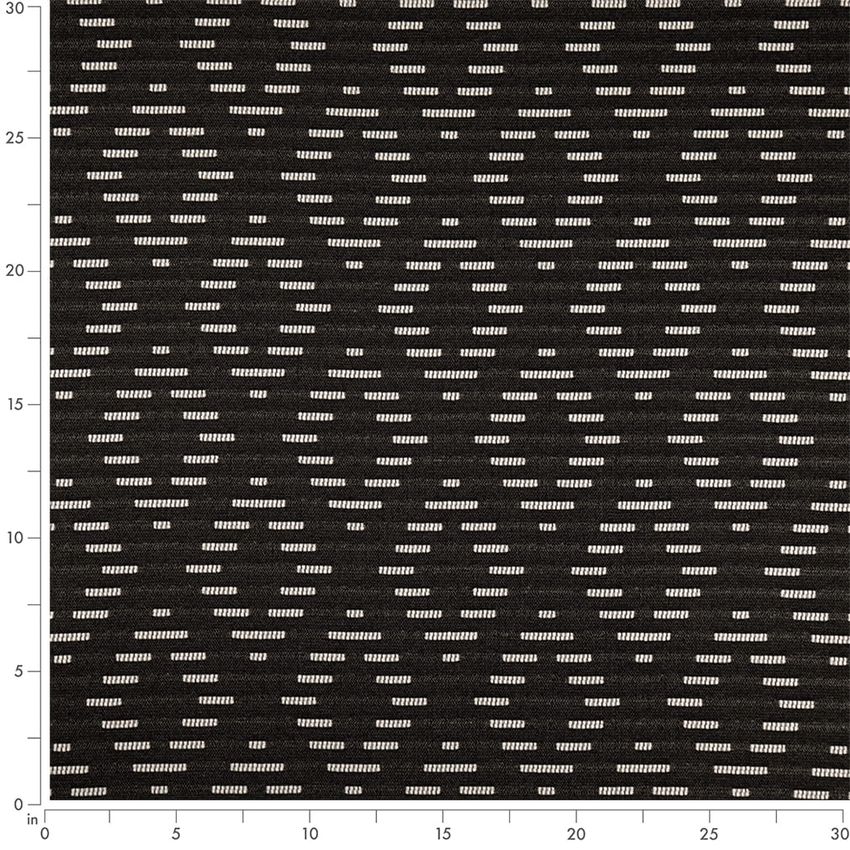 Black Abstract & Geometric Woven Patterns Upholstery Fabric by the Yard — Scale in inches