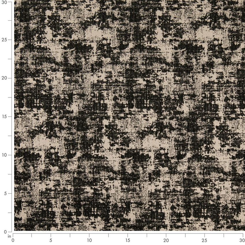 Black Abstract & Geometric Woven Patterns Upholstery Fabric by the Yard — Scale in inches