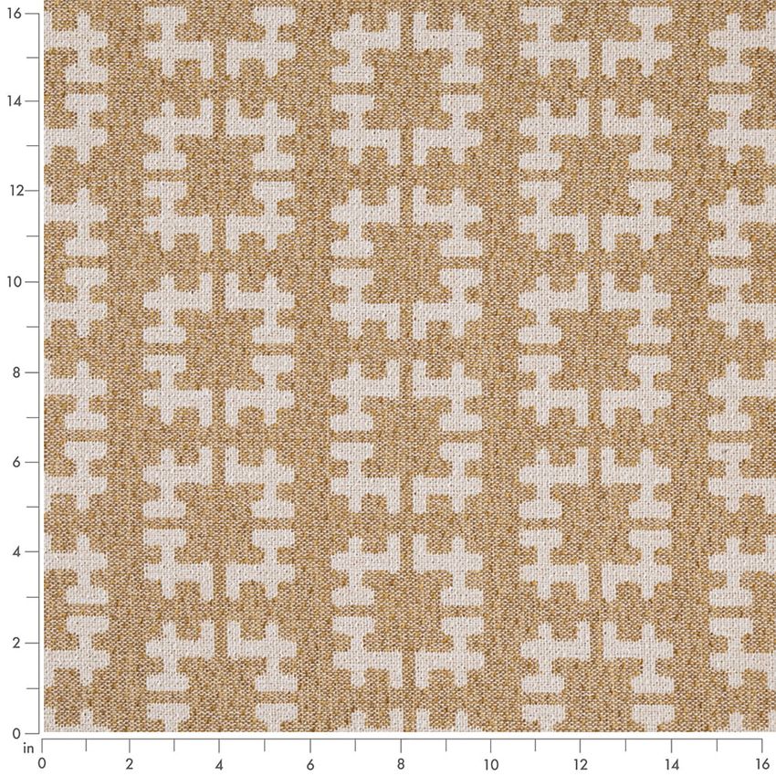 Gold & Yellow Abstract & Geometric Woven Patterns Upholstery Fabric by the Yard — Scale in inches