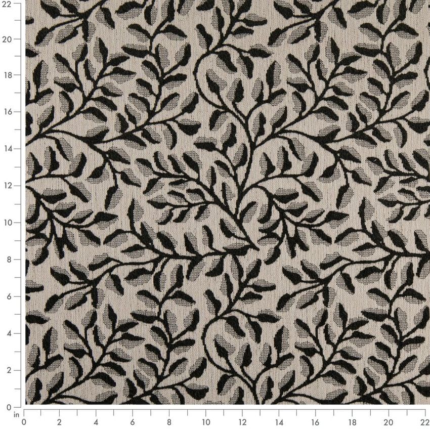 Black Abstract & Geometric Crypton Upholstery Fabric by the Yard — Scale in inches