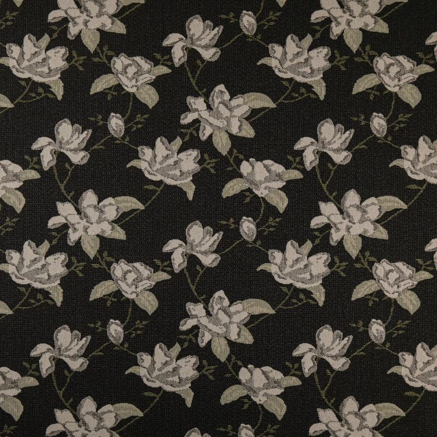 Black Floral Woven Patterns Upholstery Fabric by the Yard