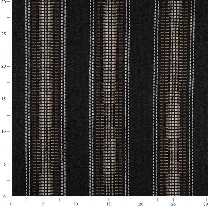 Black Stripe Crypton Upholstery Fabric by the Yard — Scale in inches