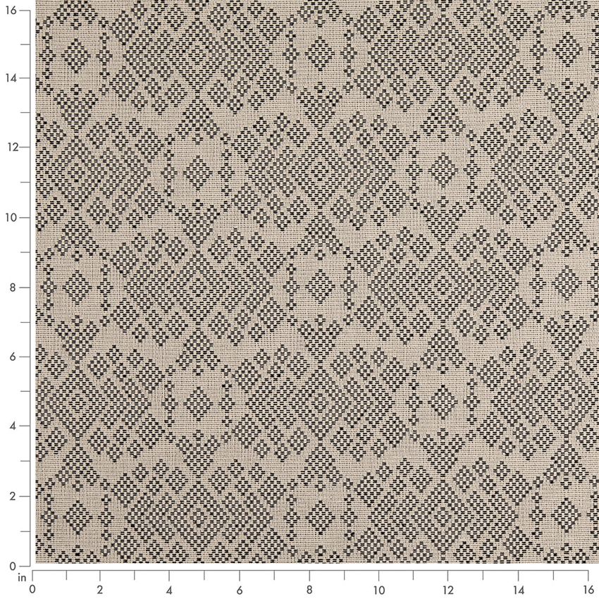 Black Abstract & Geometric Woven Patterns Upholstery Fabric by the Yard — Scale in inches