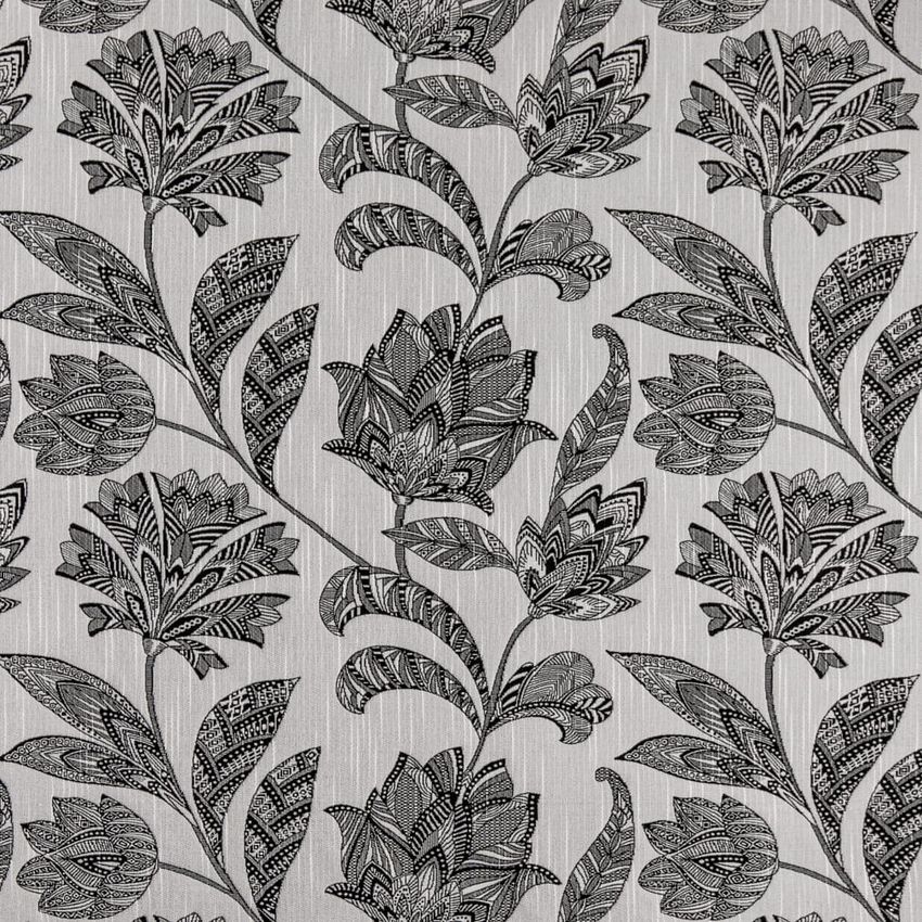 Black Floral Woven Patterns Upholstery Fabric by the Yard