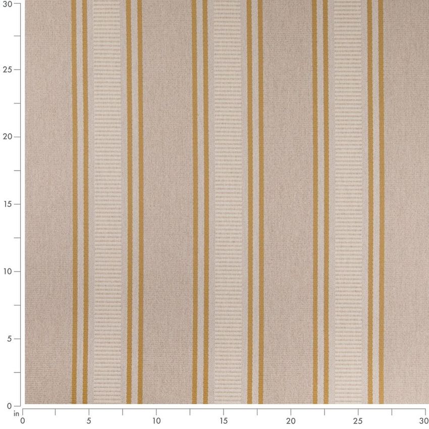Gold & Yellow Stripe Crypton Upholstery Fabric by the Yard — Scale in inches