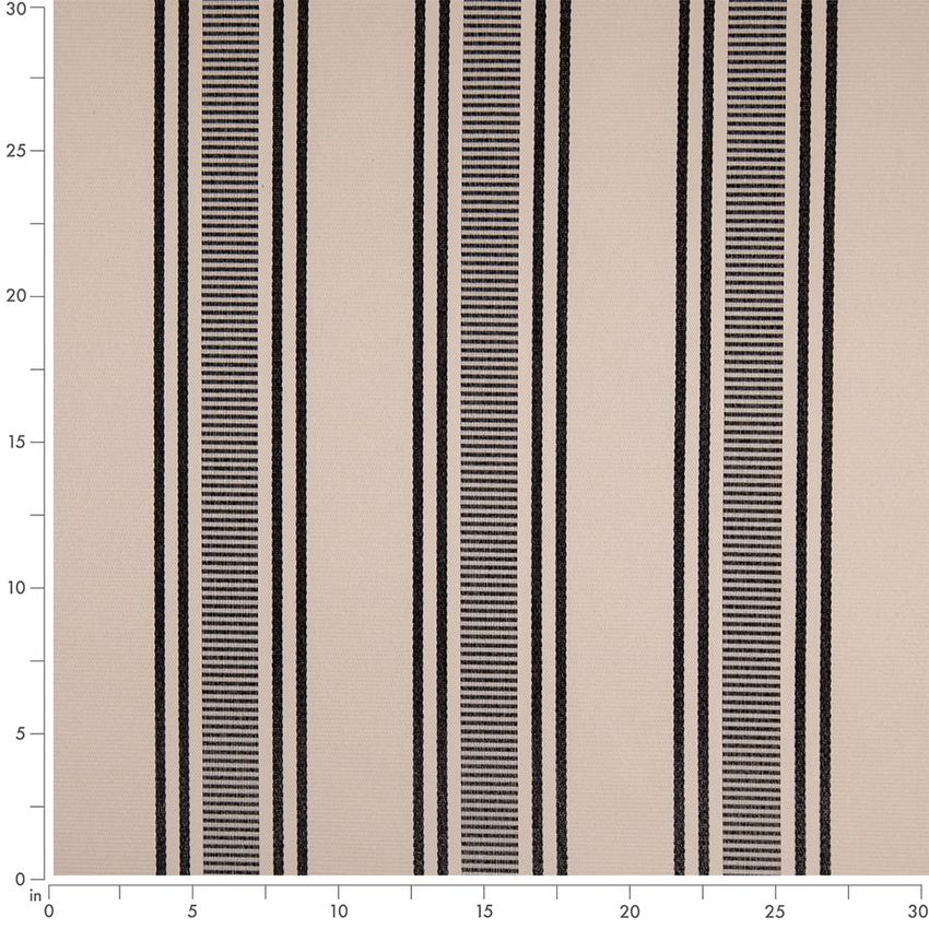 Black Stripe Woven Patterns Upholstery Fabric by the Yard — Scale in inches