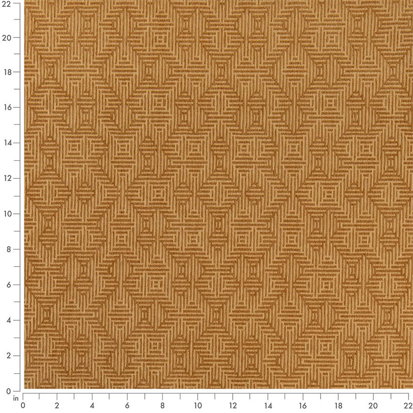 Gold & Yellow Abstract & Geometric Crypton Upholstery Fabric by the Yard — Scale in inches