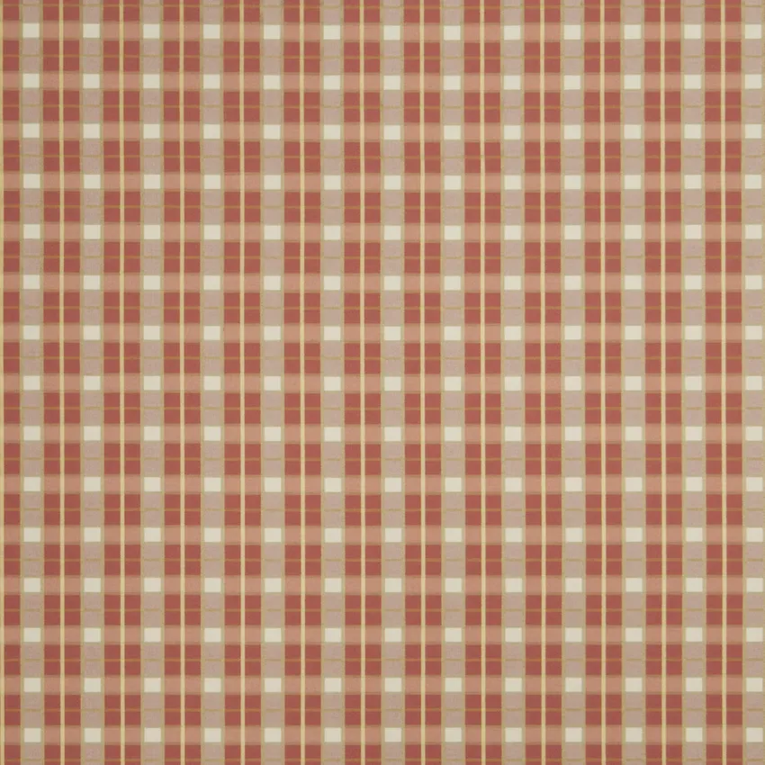 Berry Coral Check Wovens Drapery and Upholstery Fabric by the Yard