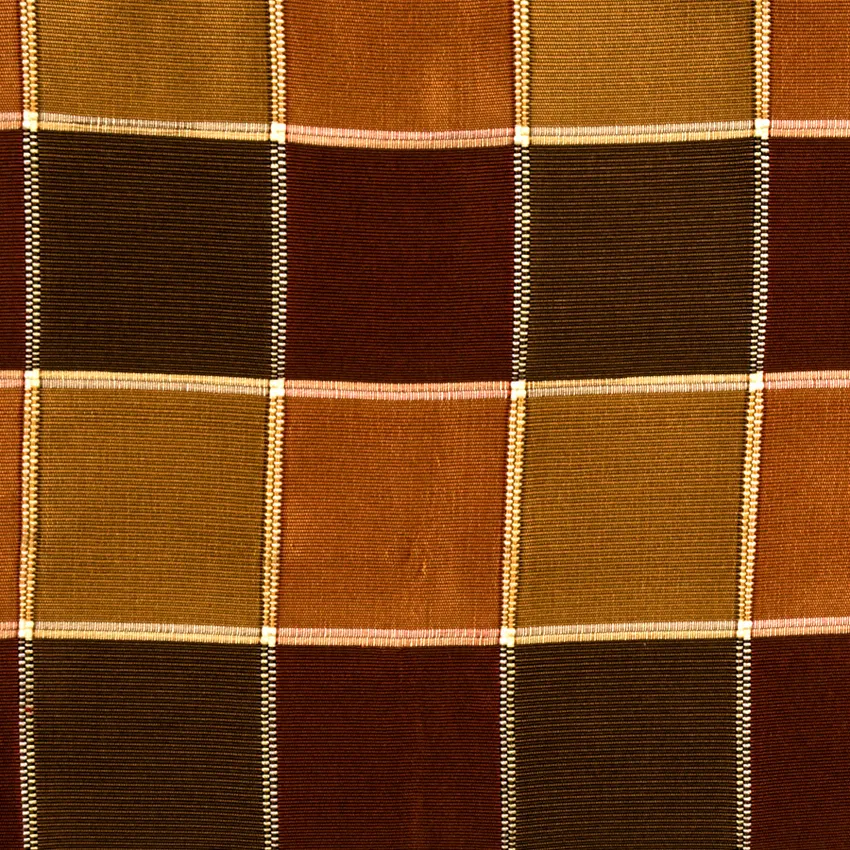Redwood Orange Check Silk Drapery and Upholstery Fabric by the Yard ...