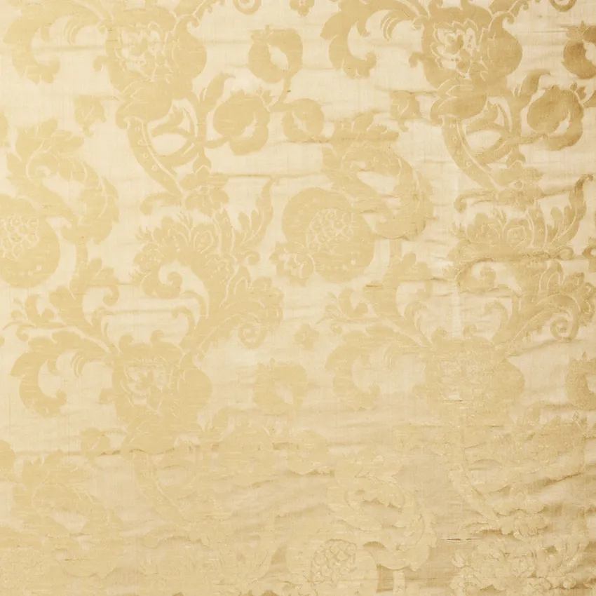 Soft Gold Beige Scrollwork Damask Silk Silks Multi Purpose Drapery and ...