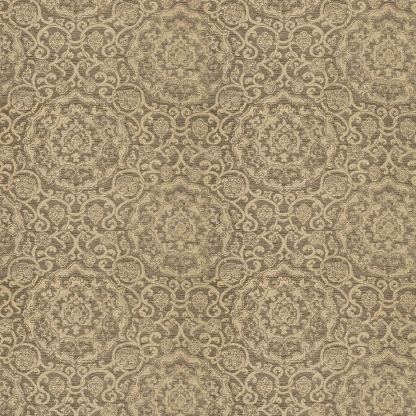 Pewter Linen Metallic Medallion Damask Wovens Chenille Upholstery ...