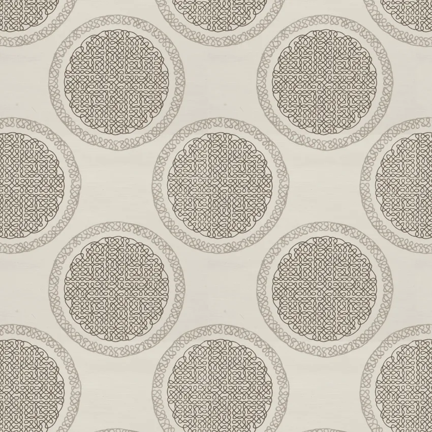 Mink Brown Taupe Embroidery Asian Medallion Contemporary Crewels ...