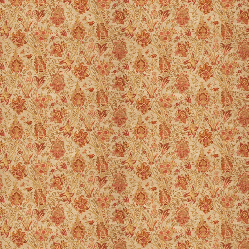 Redwood Red Floral Wovens Upholstery Fabric by the Yard