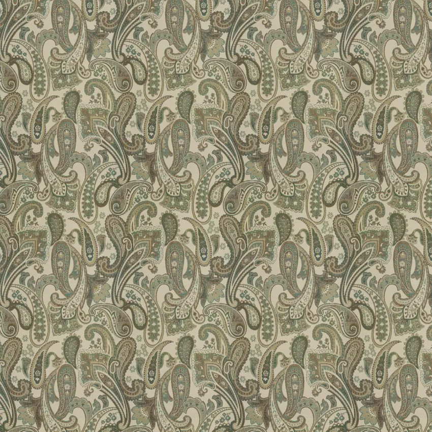 Seamist Blue and Beige Jacobean Wovens Upholstery Fabric by the Yard